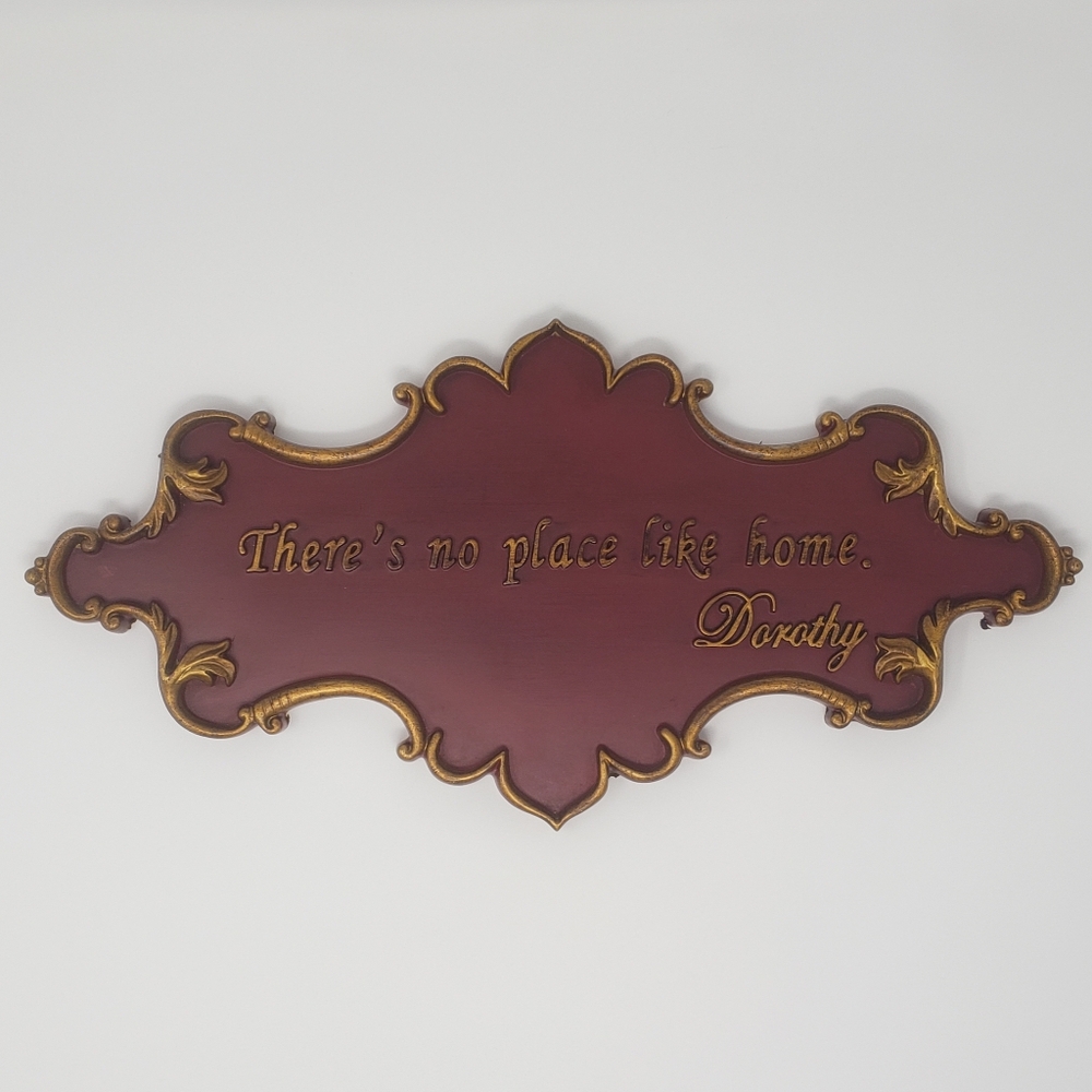 Rare Dorothy Wizard of Oz "There's No Place Like Home" Sign Resin Wall Plaque